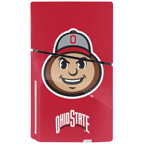 Ohio State University OSUBuckeyes Light Grey PS5 Slim Disk Bundle Skin