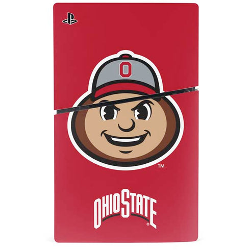 Ohio State University OSUBuckeyes Light Grey PS5 Slim Disk Console Skin