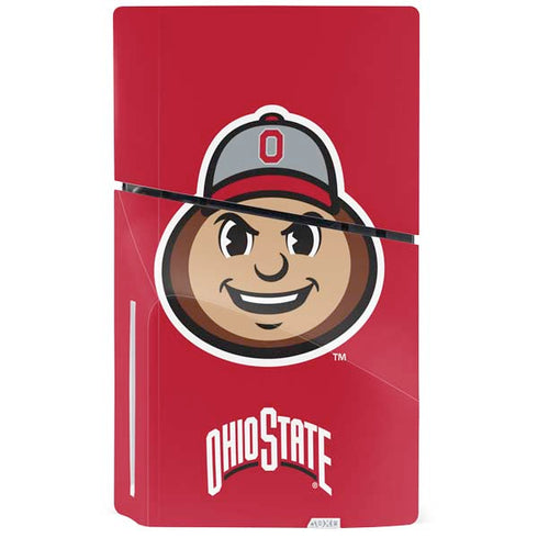 Ohio State University OSUBuckeyes Light Grey PS5 Slim Disk Console Skin