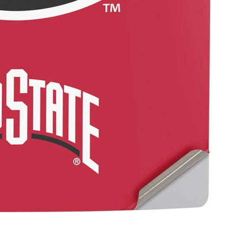 Ohio State University OSUBuckeyes Light Grey PS5 Slim Disk Console Skin