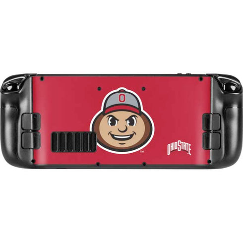 Ohio State University OSUBuckeyes Light Grey Steam Deck Handheld Gaming Computer OLED Skin