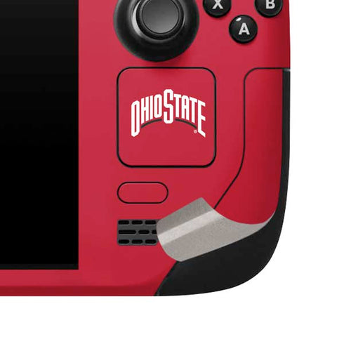 Ohio State University OSUBuckeyes Light Grey Steam Deck Handheld Gaming Computer Skin