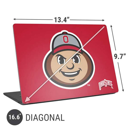 Ohio State University OSUBuckeyes Light Grey Universal Laptop 16.6in (13.4 x 9.7in) Skin