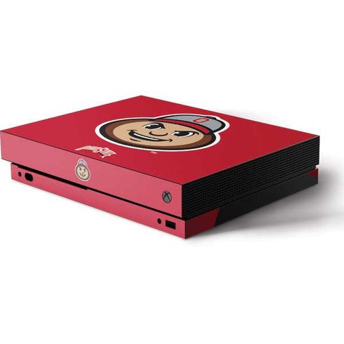Ohio State University OSUBuckeyes Light Grey Xbox One X Console Skin