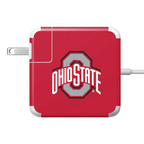 Ohio State University Buckeyes Red Logo 85W Power Adapter (15 and 17 inch MacBook Pro Charger) Skin