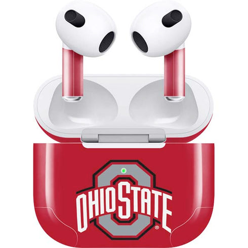 Ohio State University Buckeyes Red Logo Apple AirPods (3rd Gen 2021) Skin