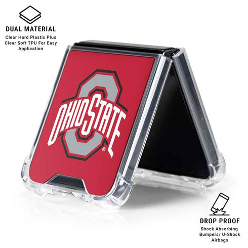 Ohio State University Buckeyes Red Logo Galaxy Z Flip6 Clear Case