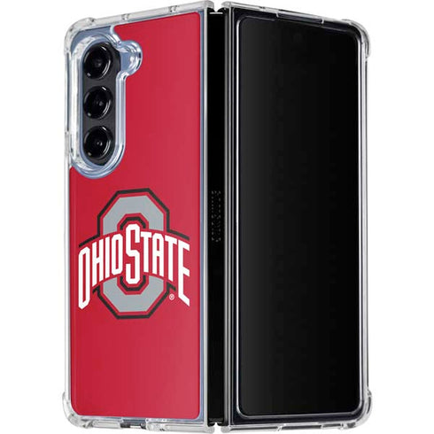 Ohio State University Buckeyes Red Logo Galaxy Z Fold5 5G Clear Case