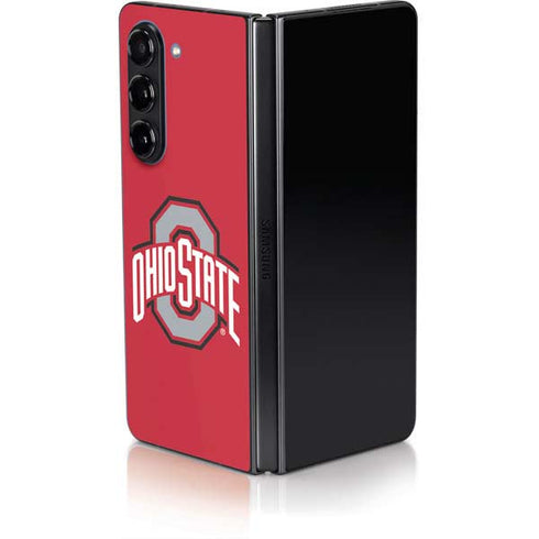 Ohio State University Buckeyes Red Logo Galaxy Z Fold5 5G Skin