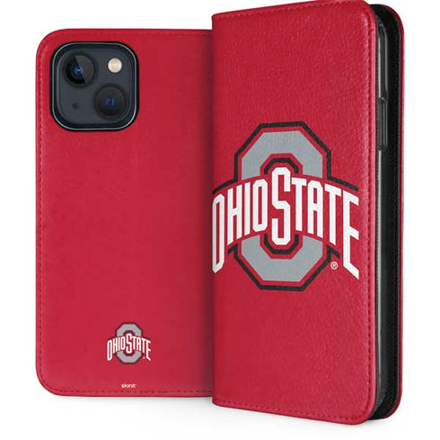 Ohio State University Buckeyes Red Logo iPhone 15 Plus Folio Case