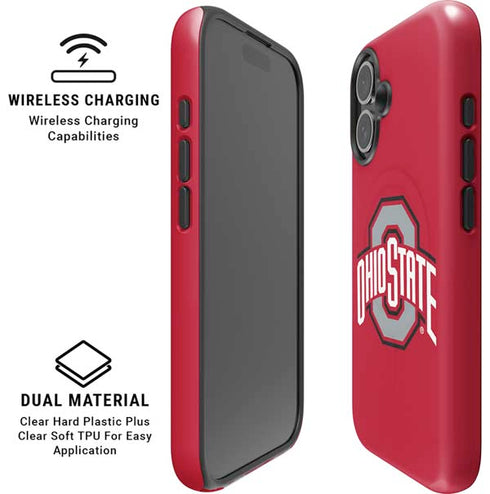 Ohio State University Buckeyes Red Logo iPhone 16 Magsafe Impact Case