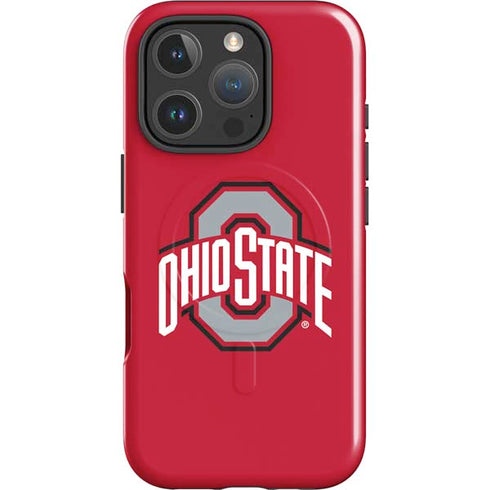 Ohio State University Buckeyes Red Logo iPhone 16 Pro Max Magsafe Impact Case