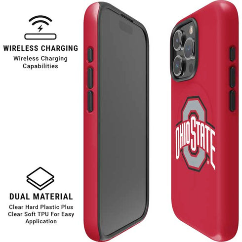 Ohio State University Buckeyes Red Logo iPhone 16 Pro Max Magsafe Impact Case