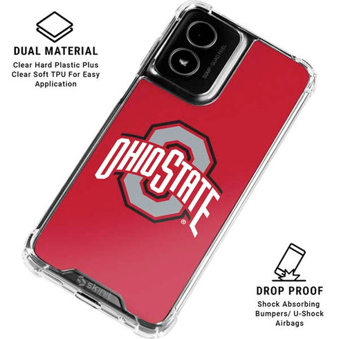 Ohio State University Buckeyes Red Logo Moto G Power 5G (2024) Clear Case