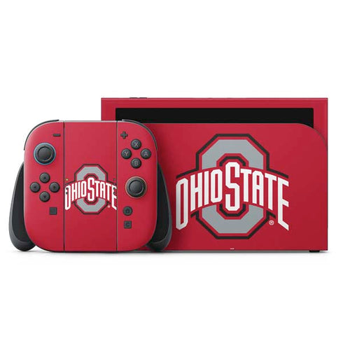 Ohio State University Buckeyes Red Logo Nintendo Switch 2 (2025) with Joy-Con Skin