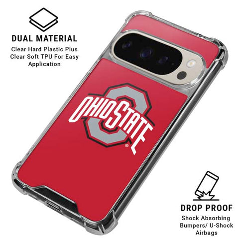 Ohio State University Buckeyes Red Logo Pixel 9 Pro XL Clear Case