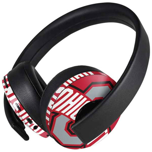Ohio State University Buckeyes Red Logo PlayStation 4 Gold Wireless Headset Skin