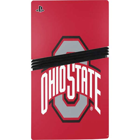 Ohio State University Buckeyes Red Logo PS5 Pro Console Skin