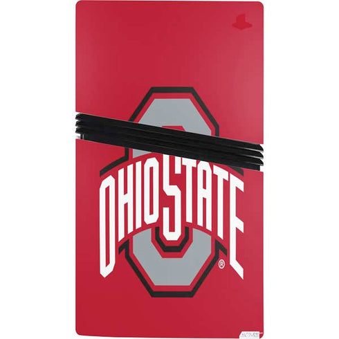 Ohio State University Buckeyes Red Logo PS5 Pro Console Skin
