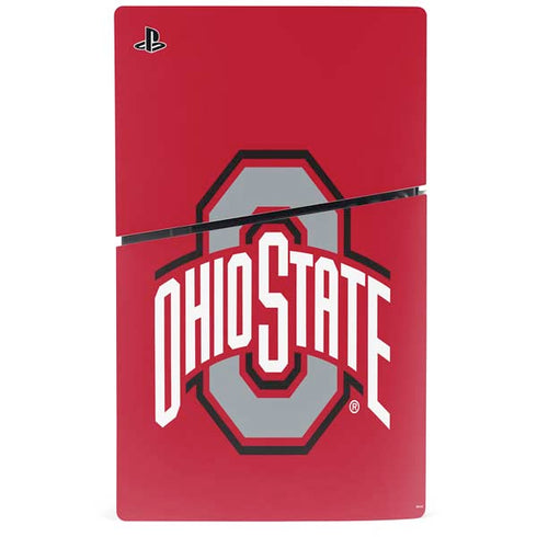 Ohio State University Buckeyes Red Logo PS5 Slim Digital Edition Console Skin