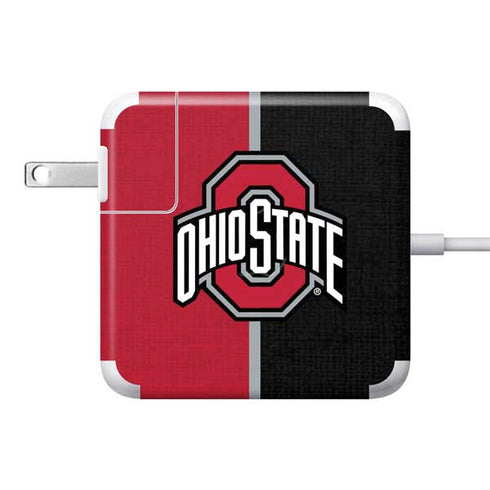 Ohio State University OSU Buckeyes Split 85W Power Adapter (15 and 17 inch MacBook Pro Charger) Skin