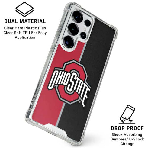 Ohio State University OSU Buckeyes Split Galaxy S26 Ultra Clear Case