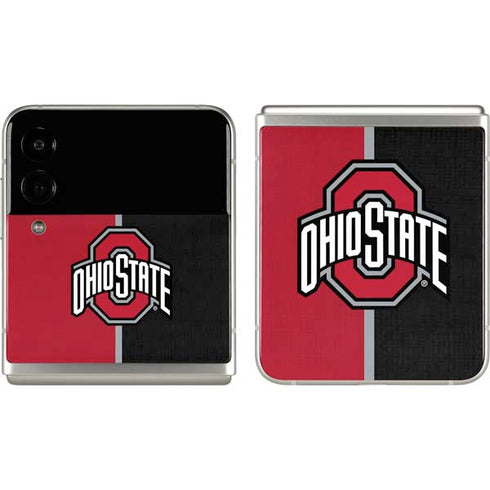 Ohio State University OSU Buckeyes Split Galaxy Z Flip3 5G Skin