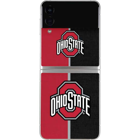 Ohio State University OSU Buckeyes Split Galaxy Z Flip3 5G Skin