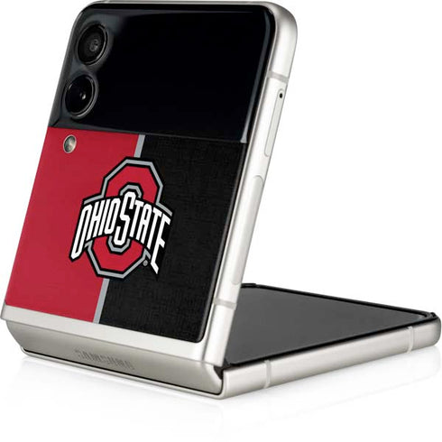 Ohio State University OSU Buckeyes Split Galaxy Z Flip3 5G Skin