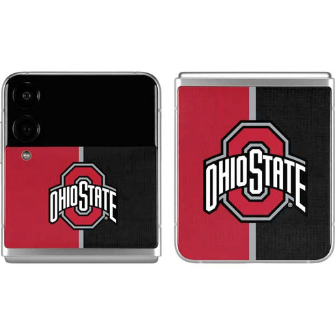 Ohio State University OSU Buckeyes Split Galaxy Z Flip4 5G Skin