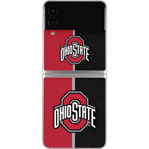 Ohio State University OSU Buckeyes Split Galaxy Z Flip4 5G Skin