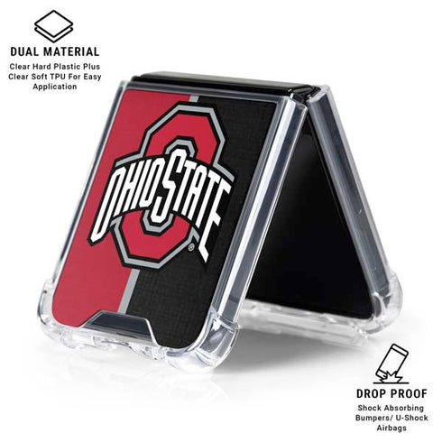 Ohio State University OSU Buckeyes Split Galaxy Z Flip7 Clear Case
