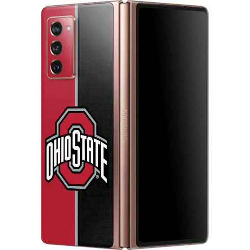 Ohio State University OSU Buckeyes Split Galaxy Z Fold2 5G Skin