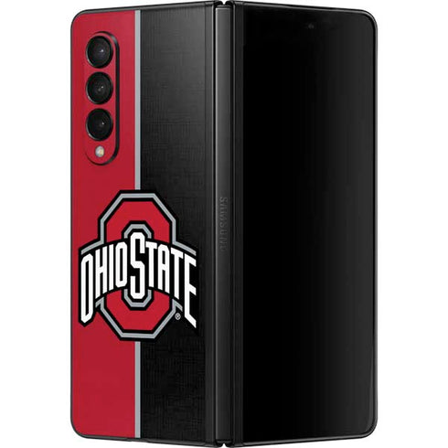 Ohio State University OSU Buckeyes Split Galaxy Z Fold3 5G Skin