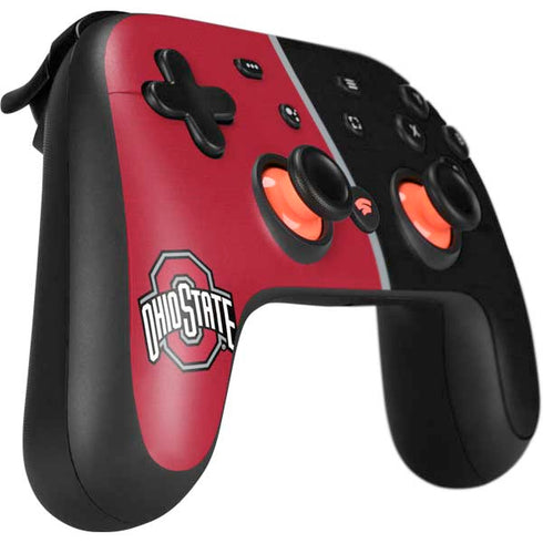 Ohio State University OSU Buckeyes Split Google Stadia Controller Skin