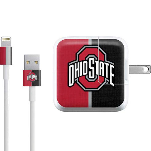Ohio State University OSU Buckeyes Split iPad Charger (10W USB) Skin