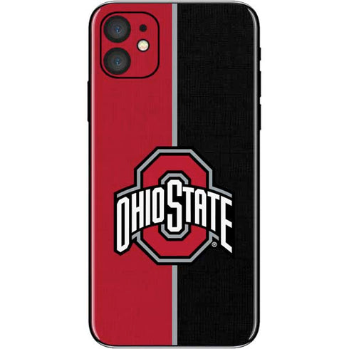 Ohio State University OSU Buckeyes Split iPhone 11 Skin
