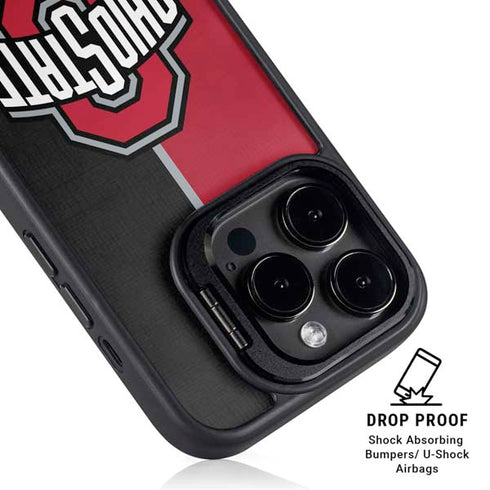 Ohio State University OSU Buckeyes Split iPhone 14 Pro Kickstand Case