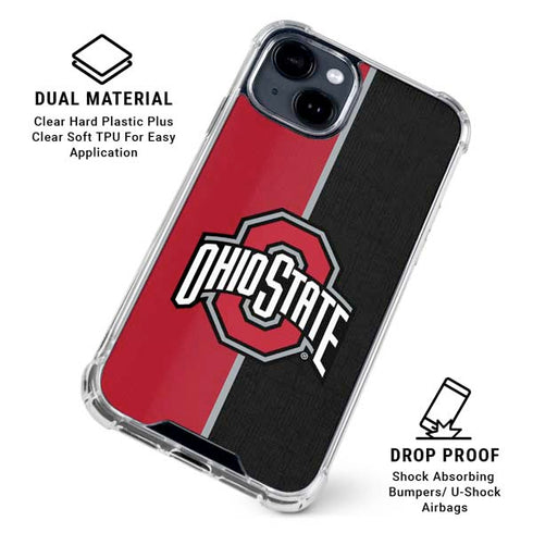 Ohio State University OSU Buckeyes Split iPhone 15 Clear Case