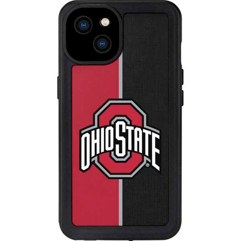 Ohio State University OSU Buckeyes Split iPhone 15 Plus Waterproof Case