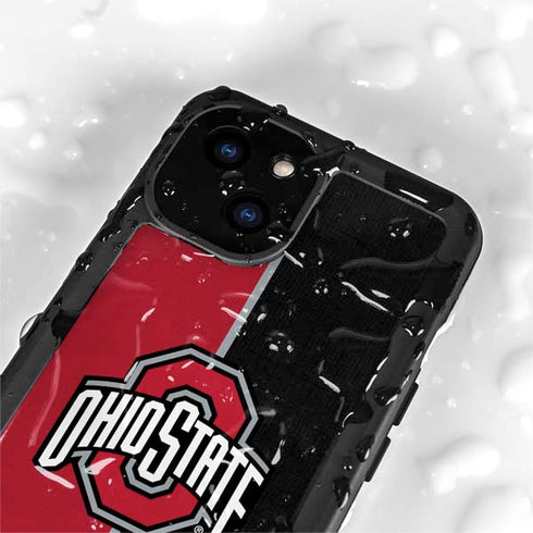 Ohio State University OSU Buckeyes Split iPhone 15 Plus Waterproof Case