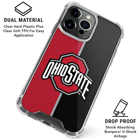 Ohio State University OSU Buckeyes Split iPhone 15 Pro Clear Case