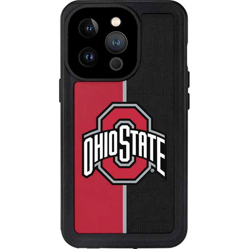 Ohio State University OSU Buckeyes Split iPhone 15 Pro Waterproof Case