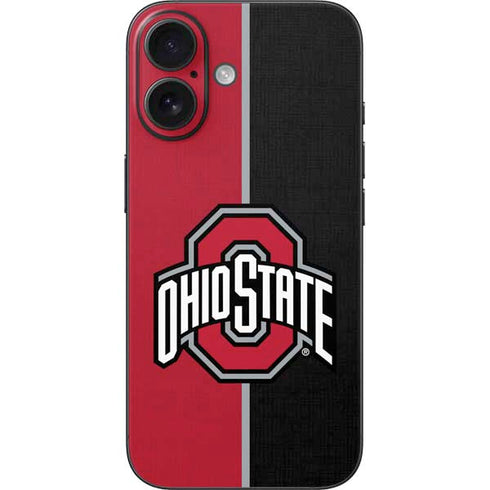 Ohio State University OSU Buckeyes Split iPhone 16 Skin