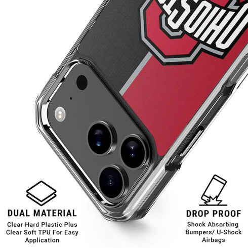 Ohio State University OSU Buckeyes Split iPhone 17 Pro Clear Case