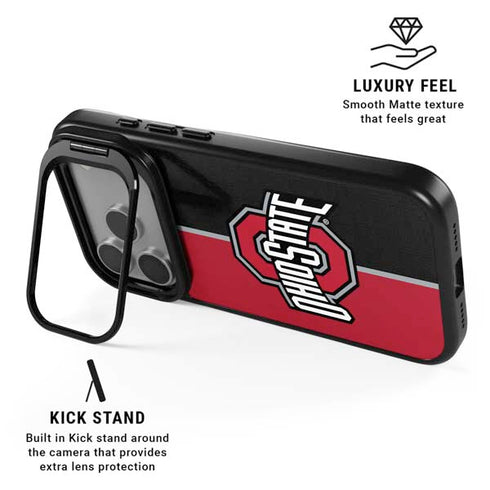 Ohio State University OSU Buckeyes Split iPhone 17 Pro Kickstand Case