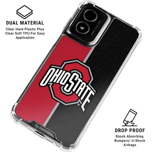 Ohio State University OSU Buckeyes Split Moto G Power 5G (2024) Clear Case