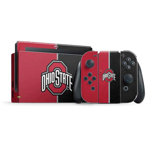 Ohio State University OSU Buckeyes Split Nintendo Switch Bundle Skin
