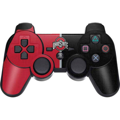 Ohio State University OSU Buckeyes Split PS3 Dual Shock wireless controller Skin