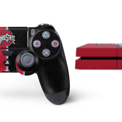Ohio State University OSU Buckeyes Split PS4 Console and Controller Bundle Skin